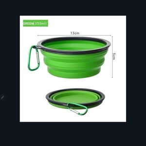 NIP Collapsible Silicone Pet Bowl Green